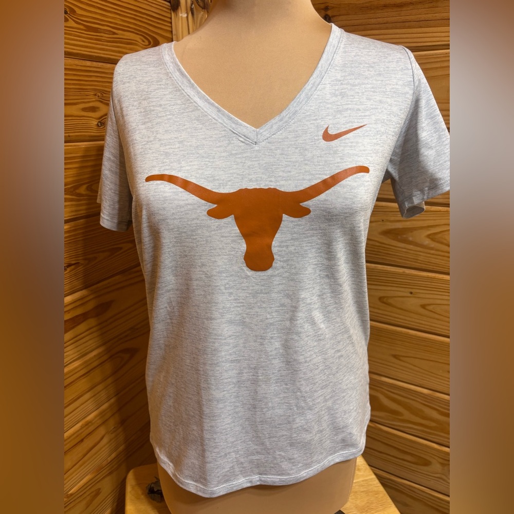 Nike Gray V-Neck Shirt With Texas Longhorns Logo